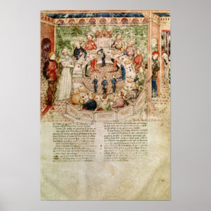 Poster Monsieur Galahad est accueilli à la table ronde
