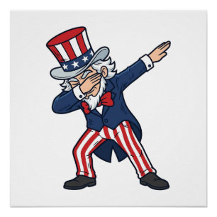 Poster Monsieur patriotique Dabbing Design vectoriel vint
