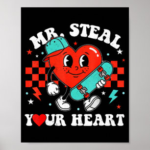 Poster Monsieur vole le cœur pour garçons tout-petits Sai