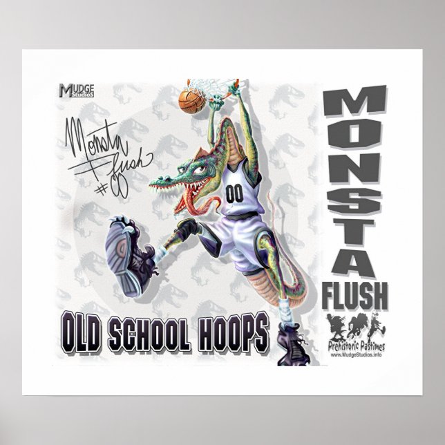 Poster Monsta Flush Dinosaur Basket (Devant)