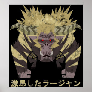 Poster Monster Hunter World Iceborne Furieux Rajang Kan