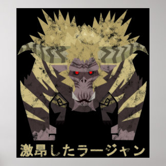 Poster Monster Hunter World Iceborne Furieux Rajang Kan