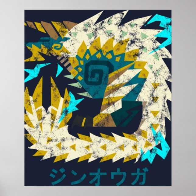 Poster Monster Hunter World Iceborne Zinogre Kanji Icon (Devant)