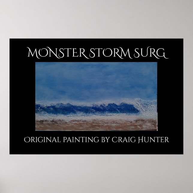 Poster Monster storm surf (Devant)