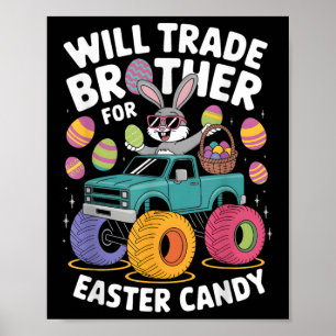 Poster Monster Truck Cute Bunny Va Échanger Fraternité Po