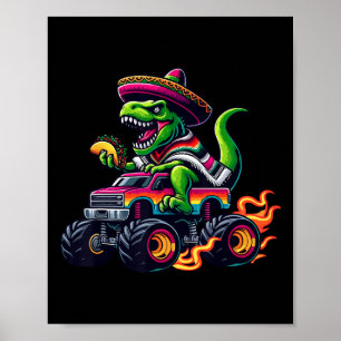 Poster Monster Truck Dinosaur Taco Sombrero Garçons Cin