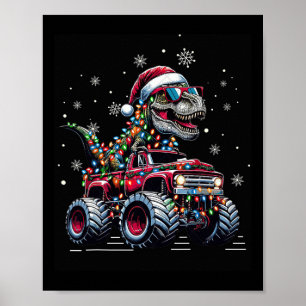 Poster Monster Truck Dinosaure Trex Noël Garçons Enfants 