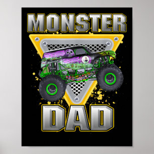 Poster Monster Truck Papa Fête des pères Monster Truck Ar