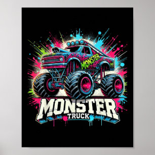 Poster Monster Truck Retro Coloré Graffiti Toddlers Vous
