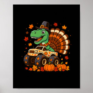Poster Monster Truck Trex Dinosaure Dinde Chute Action de