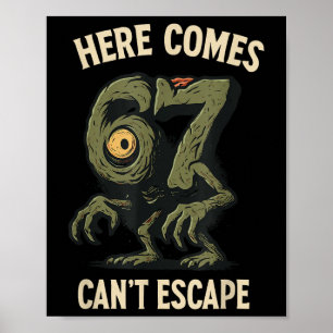 Poster Monstre Cyclope 6x7 Meme Hanté Numéro 67 Halloween