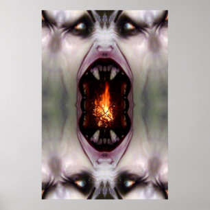 Poster Monstre dans la cheminée