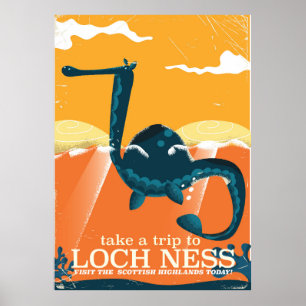 Poster Monstre de cru de montagnes de Loch Ness Ecosse