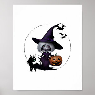 Poster Monstre En Sticker Halloween