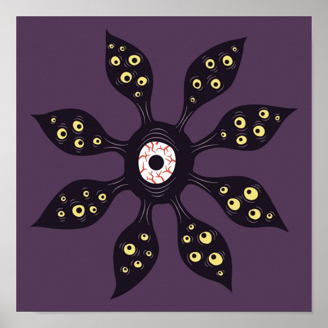 Poster Monstre Evil Eye Déplaisant étrange art gothique (Devant)