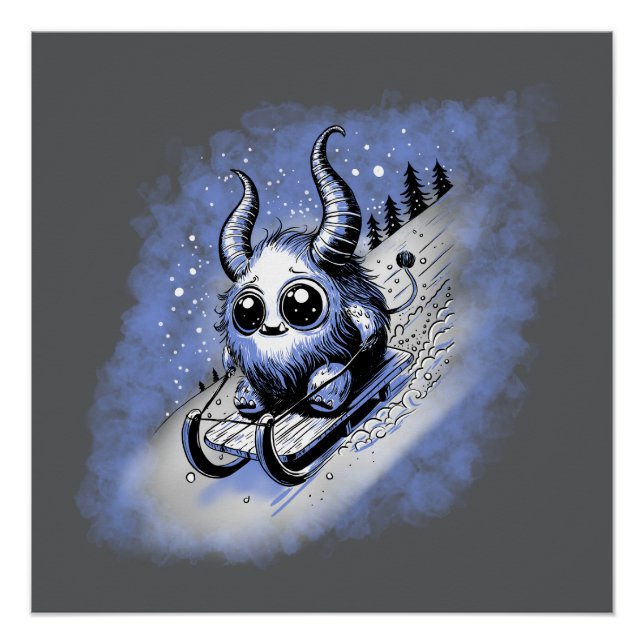 Poster Monstre Tobogganing (Devant)