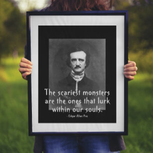Poster Monstres les plus effrayants Edgar Allan Poe Citat