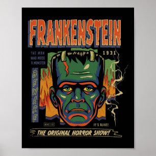 Poster Monstres universelles Frankenstein Halloween Vinta