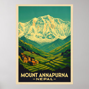 Poster Mont Annapurna Népal V02