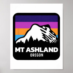 Poster Mont Ashland - Oregon Ski Snowboard Famille