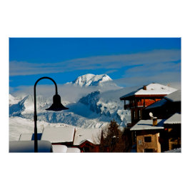 Poster Mont Blanc Peisey Vallandry Alpes françaises Franc