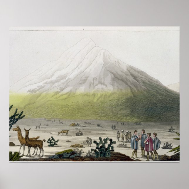 Poster Mont Chimborazo, Equateur, de 'Le Costume Ancien (Devant)