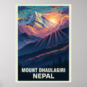 Poster Mont Dhaulagiri Népal V03