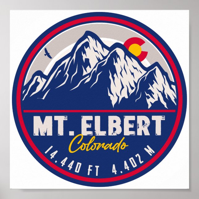 Poster Mont Elbert - Colorado 14ers fourteener (Devant)