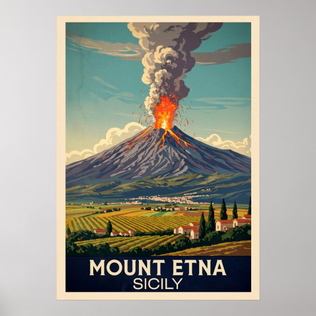 Poster Mont Etna Sicile V03 (Devant)