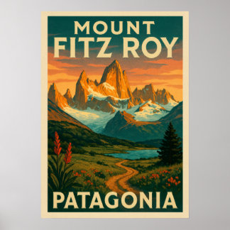 Poster Mont Fitz Roy Patagonie V01