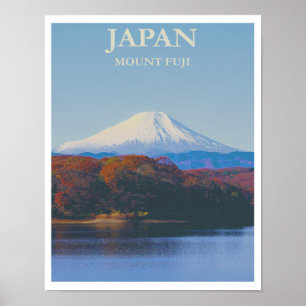 Poster Mont Fuji Japon Voyage Vintage