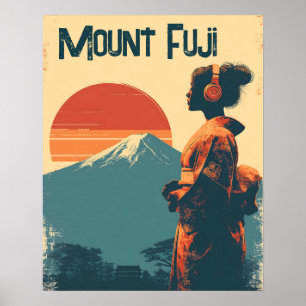 Poster Mont Fuji vintage