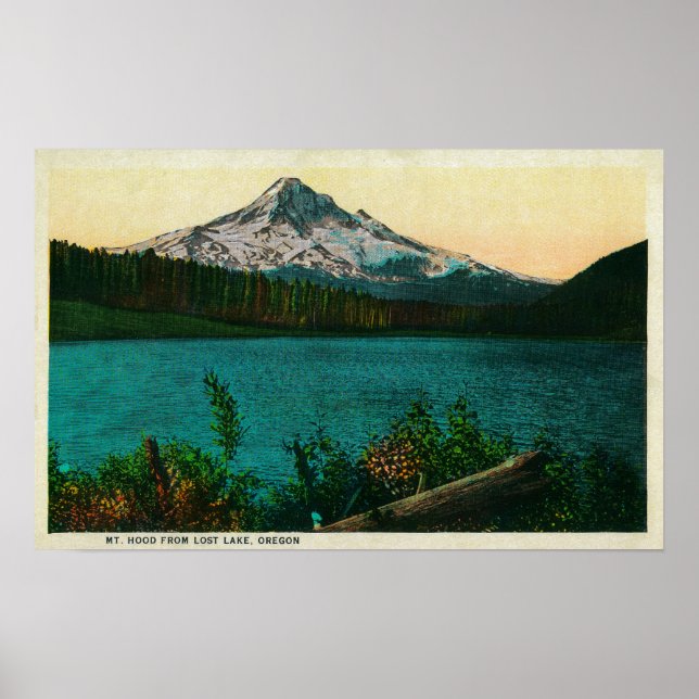 Poster Mont Hood du lac Lost, ORMt. Hood (Devant)
