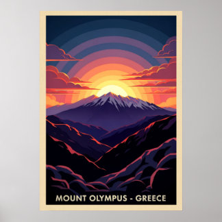Poster Mont Olympus Grèce V03