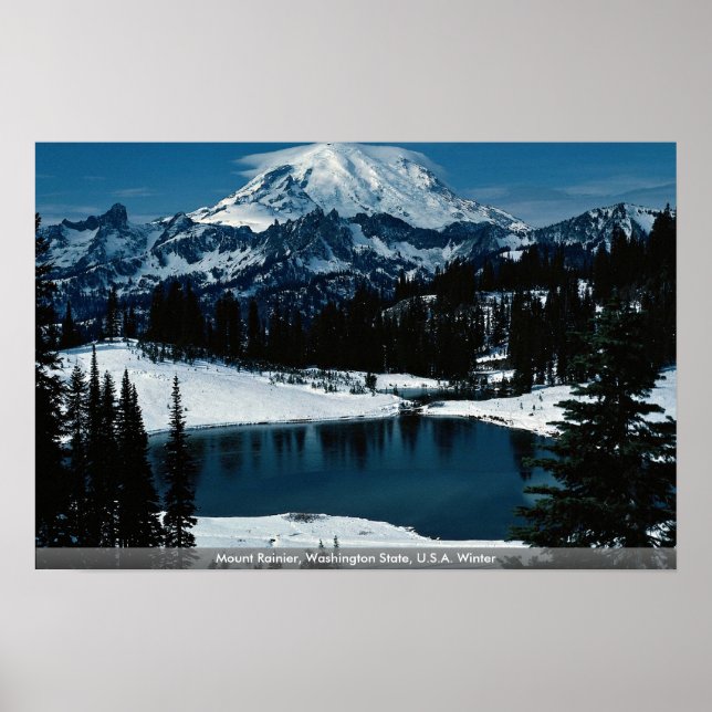 Poster Mont Rainier, État de Washington, U.S.A. Winter (Devant)