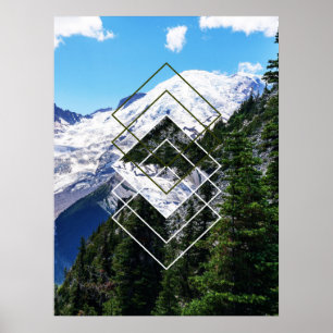 Poster Mont Rainier Géométrique