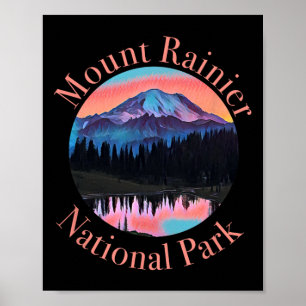 Poster Mont Rainier Tacoma Tahoma Seattle Road Trip Hiki