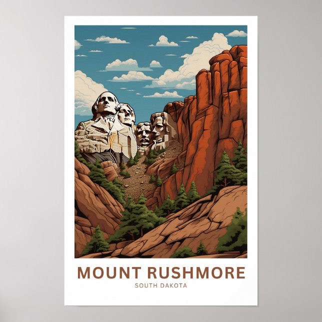 Poster Mont Rushmore - Dakota du Sud Imprimer (Devant)