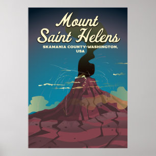 Poster Mont Saint Helens Washington États-Unis
