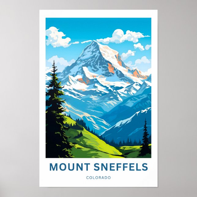 Poster Mont Sneffels Colorado Imprimer Voyage (Devant)