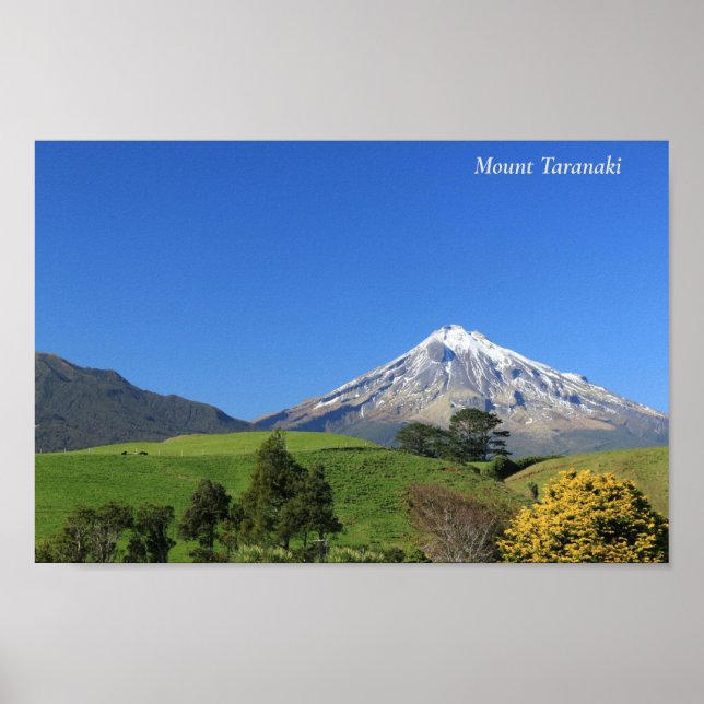 Poster Mont Taranaki, Nouvelle-Zélande (Devant)