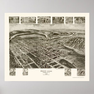 Poster Mont Union, PA Carte panoramique - 1906