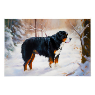 Poster Montagne Bernaise Laisser neiger Noël
