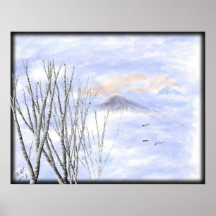 Poster Montagne de bouleau