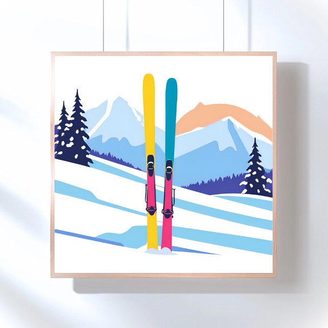 Poster Montagne de ski d'hiver (Créateur téléchargé)