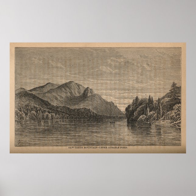 Poster Montagne des dents de scie - Étang supérieur Ausab (Devant)