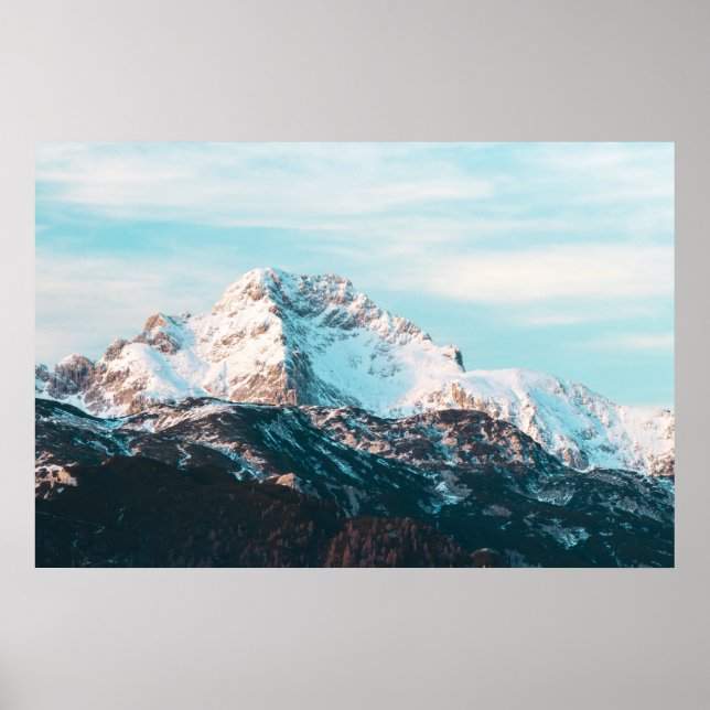 Poster Montagne enneigée (Devant)