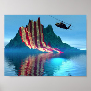 Poster Montagne patriotique