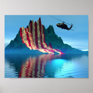 Poster Montagne patriotique