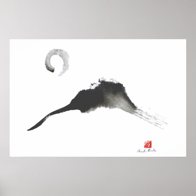 Poster Montagne, Sumi-e (Devant)
